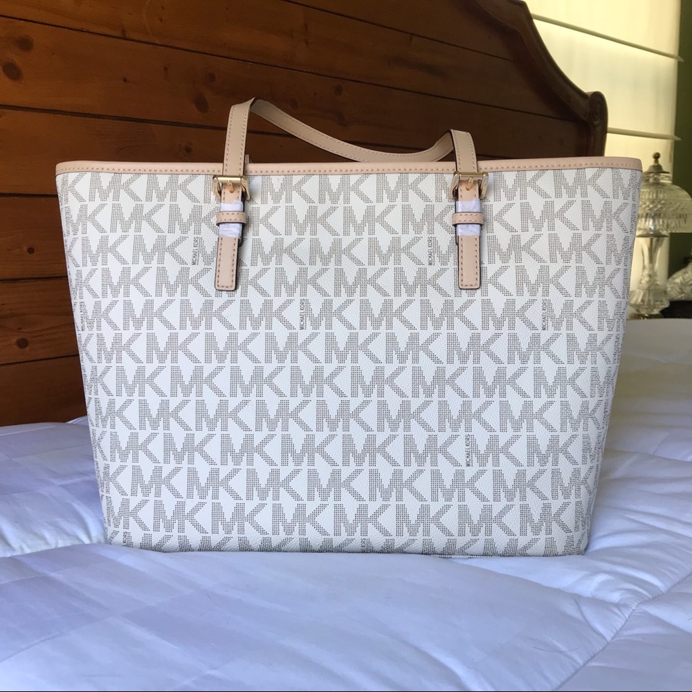 Michael Kors Travel Jet Set tote Vanilla brown - Picture 2 of 7